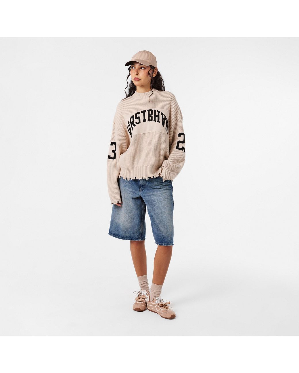 WRSTBHVR Pink Minimalist Crew Neck Jumper