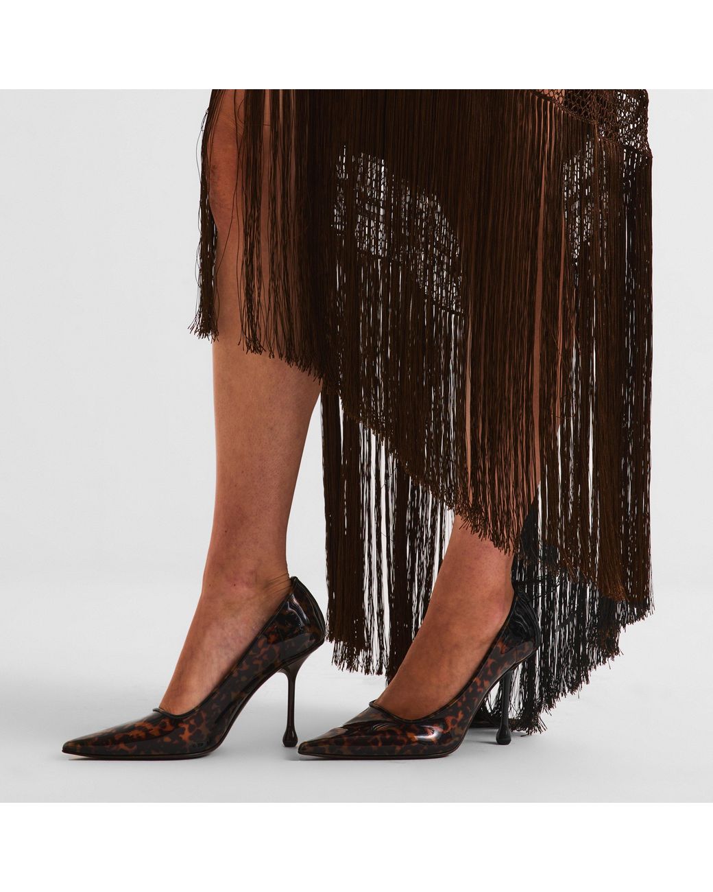 Jimmy Choo Brown Ixia 95 Pointed-Toe Stiletto Heels