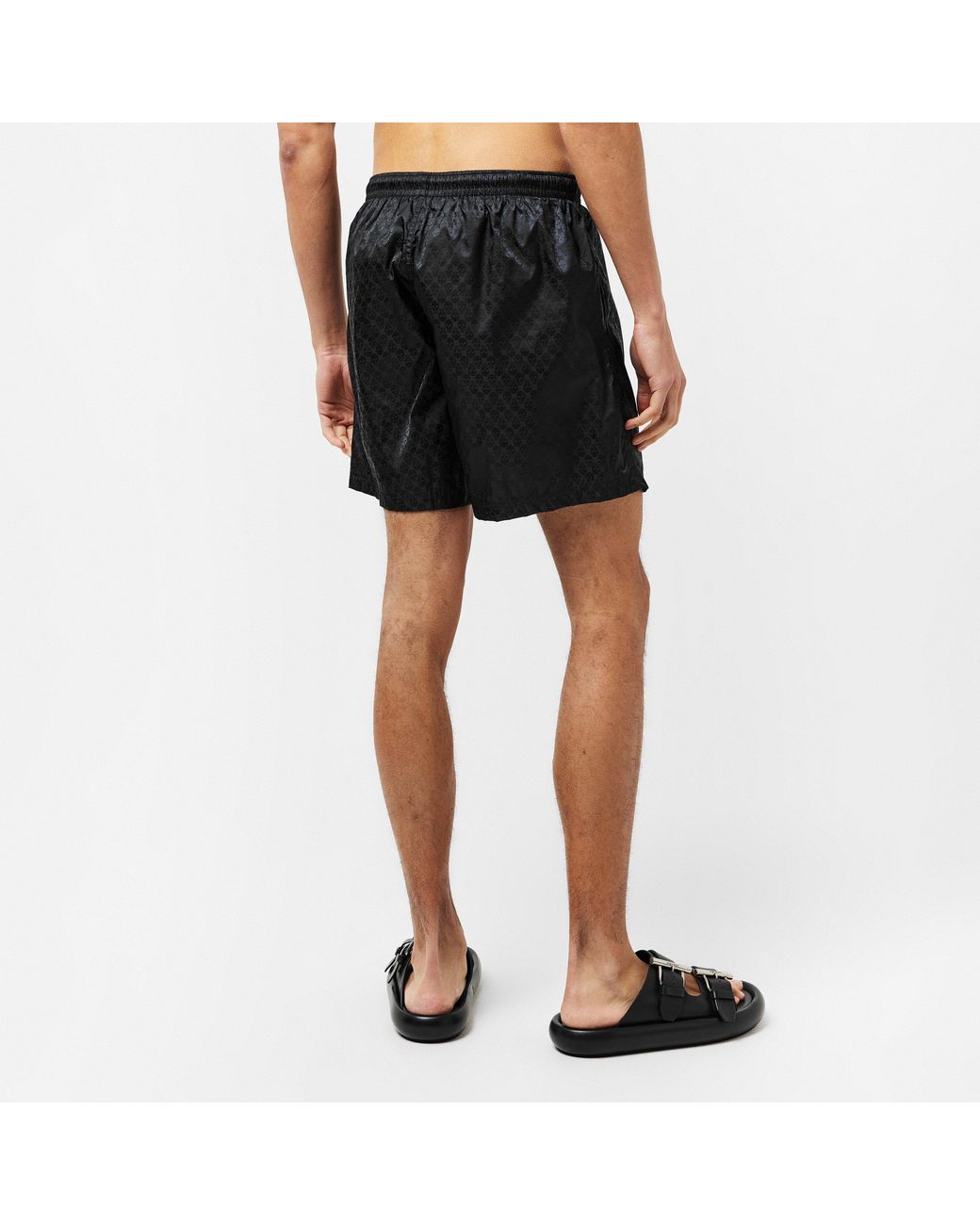 McQueen Black Alex Repeat Quick Dry Trunk Fit Swim Shorts for men