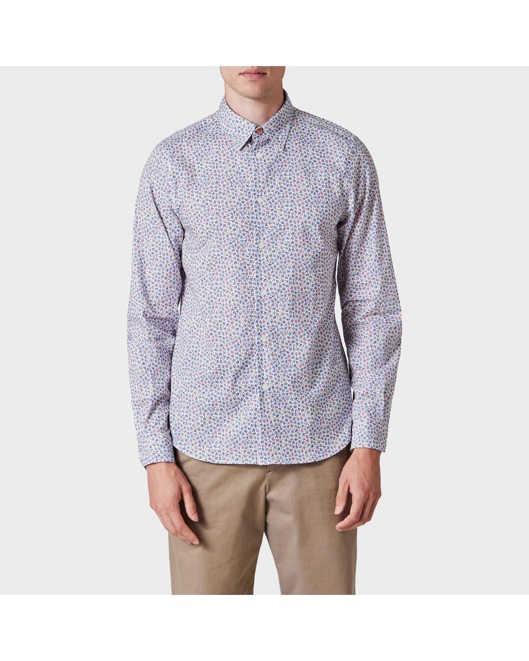 Paul Smith Purple Floral Long Sleeve Shirt for men