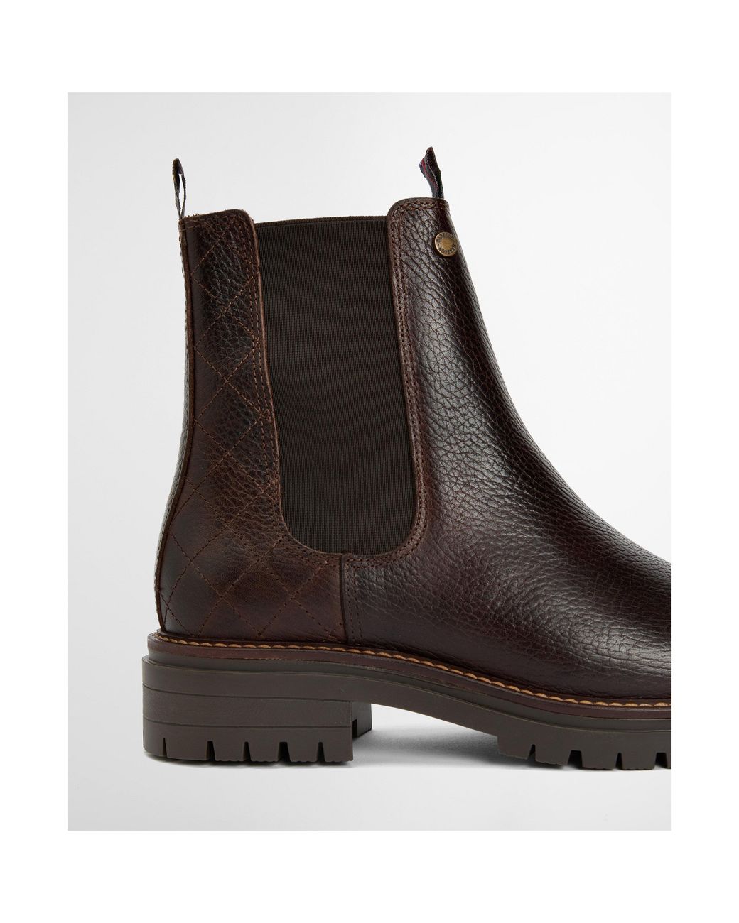 Barbour Brown Quilted Leather Chelsea Boots