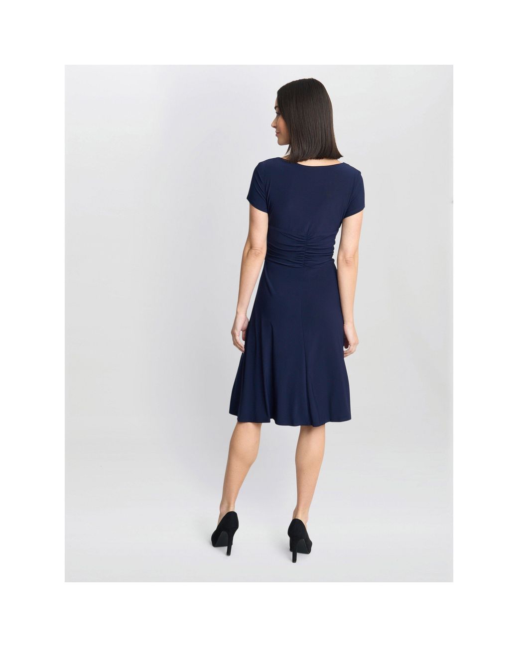 Gina Bacconi Blue Elsa Jersey Cocktail Dress
