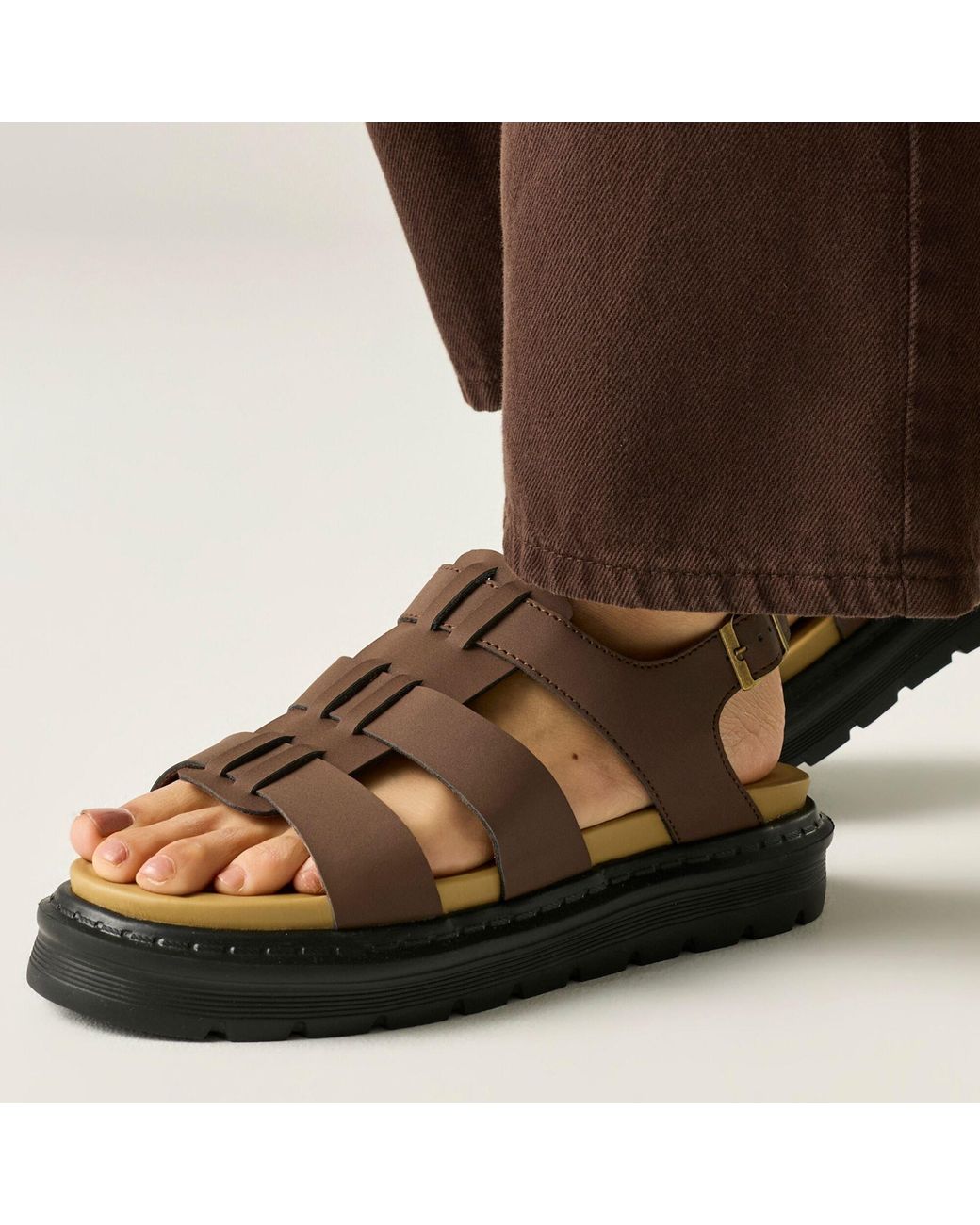 Regatta Brown Palma Synthetic Leather Heeled Platform Sandals