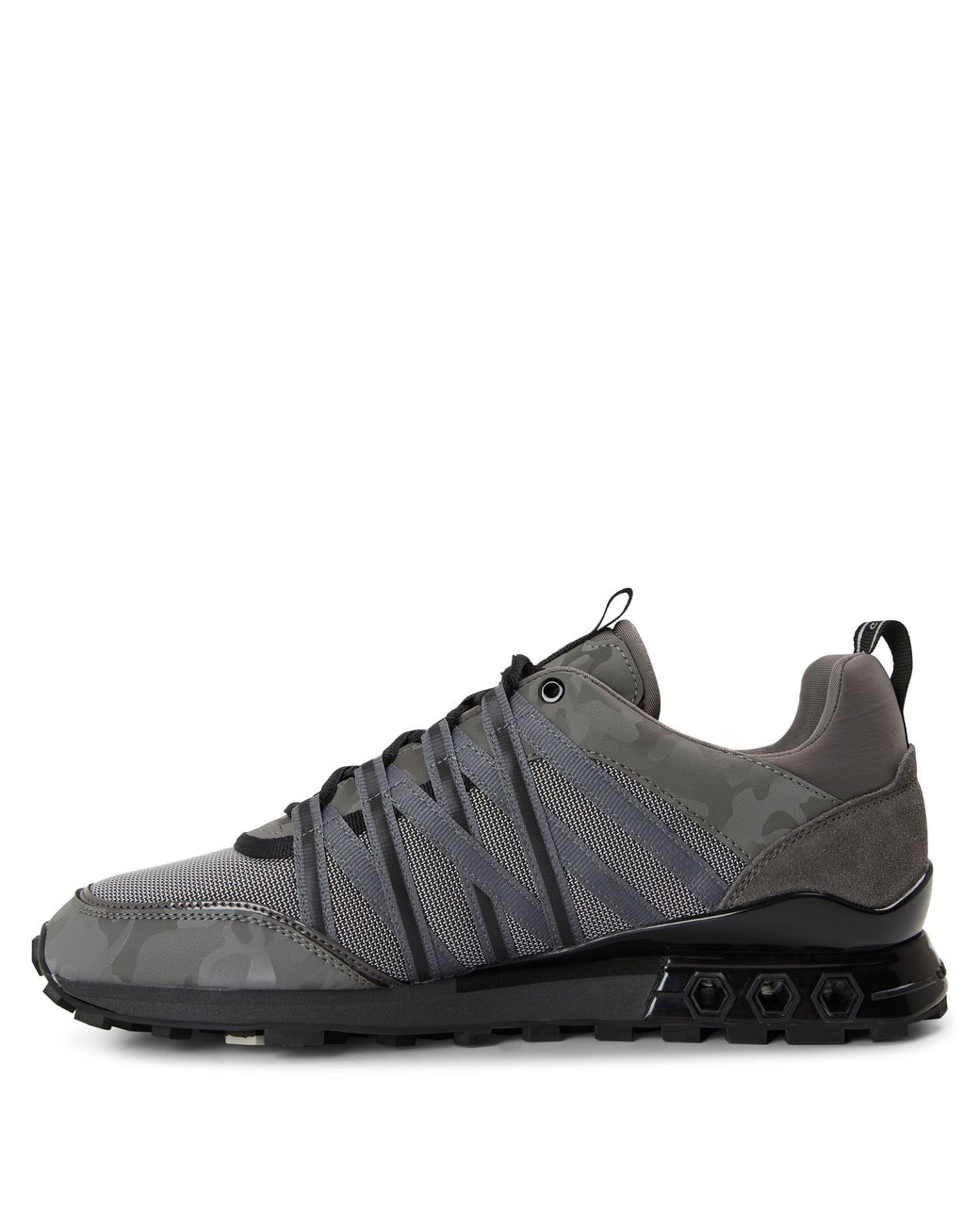 Cruyff Gray Fearia Hex Tech Low-Top Trainers for men