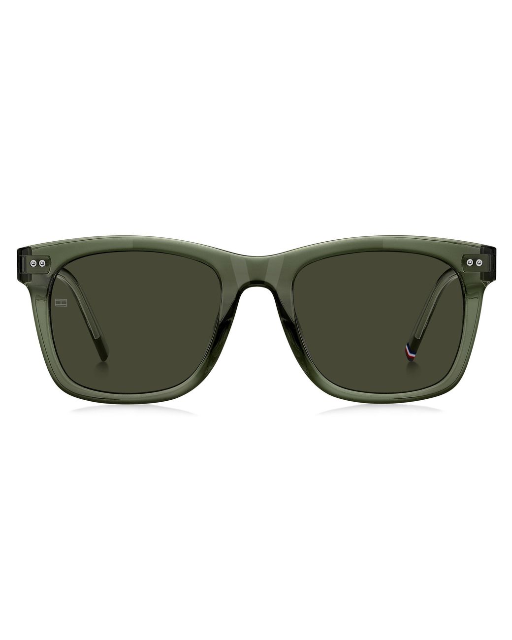Tommy Hilfiger Green Full Rim Acetate Rectangular Sunglasses for men