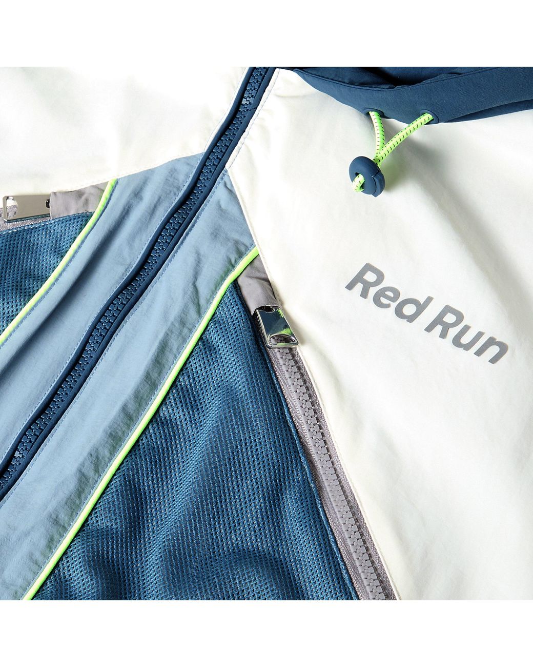 Red Run Blue Hooded Nylon Track Jacket