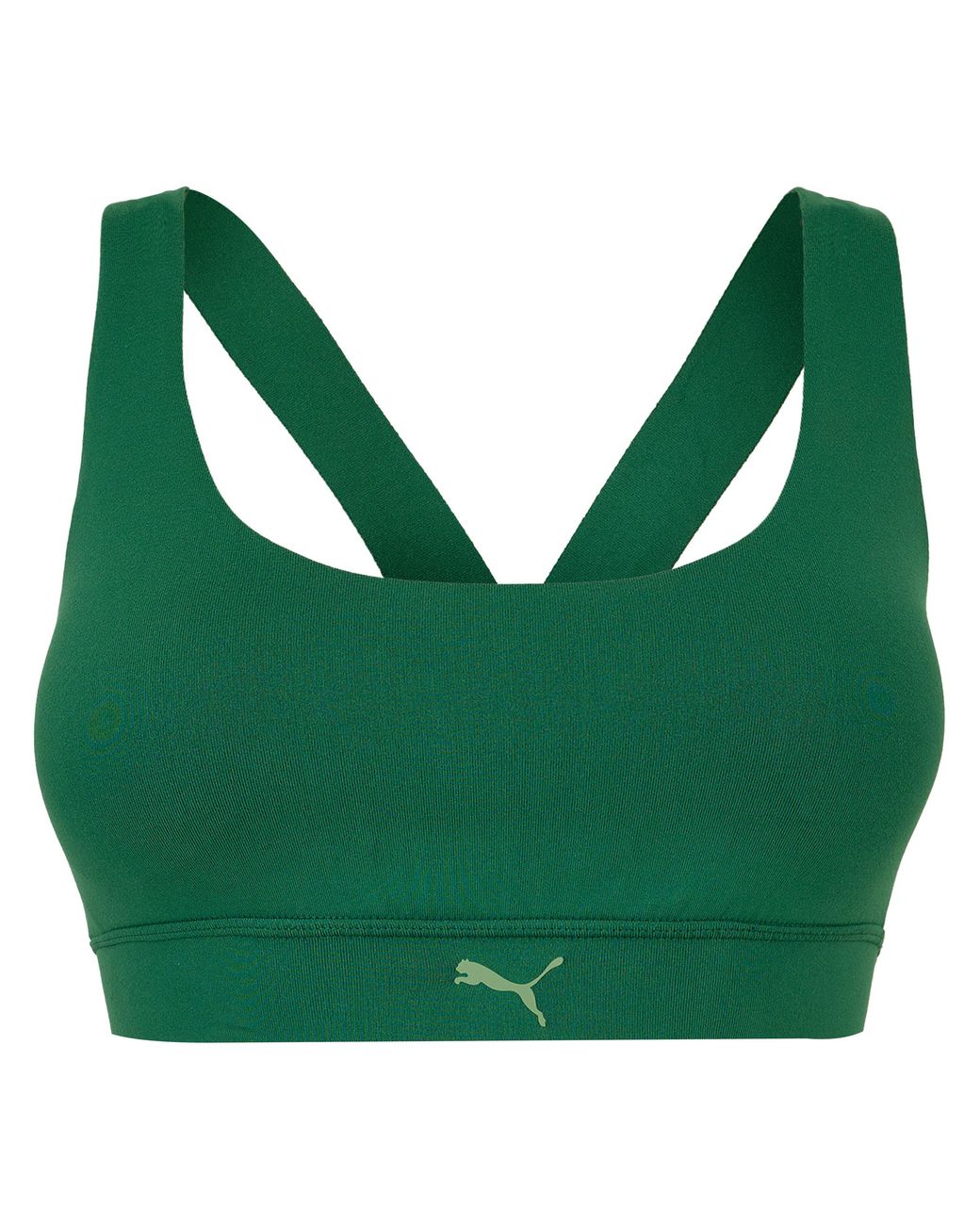 PUMA Green W Train Mid Impact Bra Medium Sports