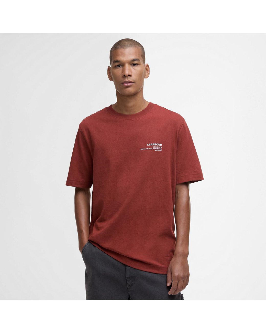 Barbour Red Parkend Graphic T-Shirt for men