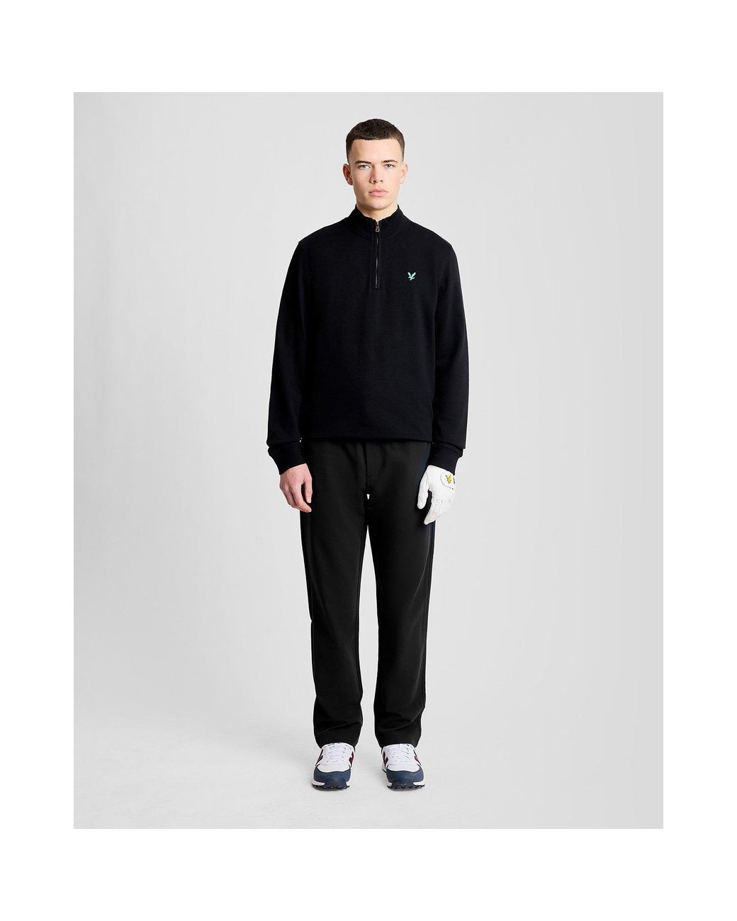 Lyle & Scott Black Lyle & Scott Golf Eagle Quarter Zip Midlayer for men