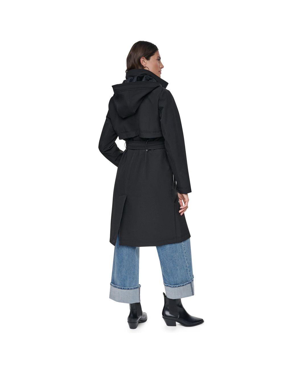 DKNY Black Outerwear Trench Coat