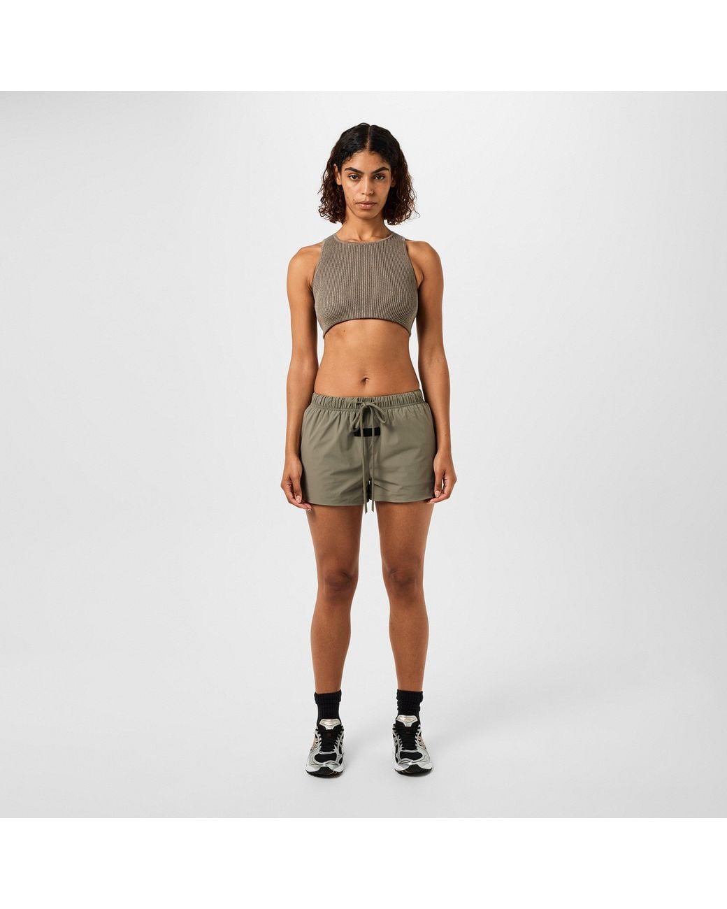 Fear Of God Green Logo Patch Ribbed Crop Top