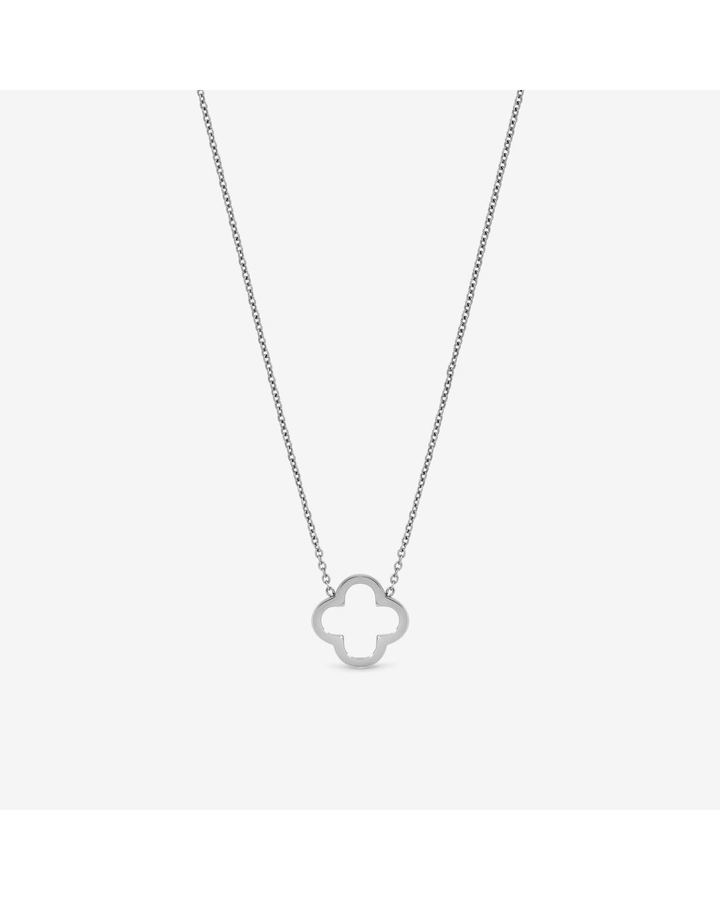 Jon Richard Metallic Sterling Plated Waterproof Clover Necklace