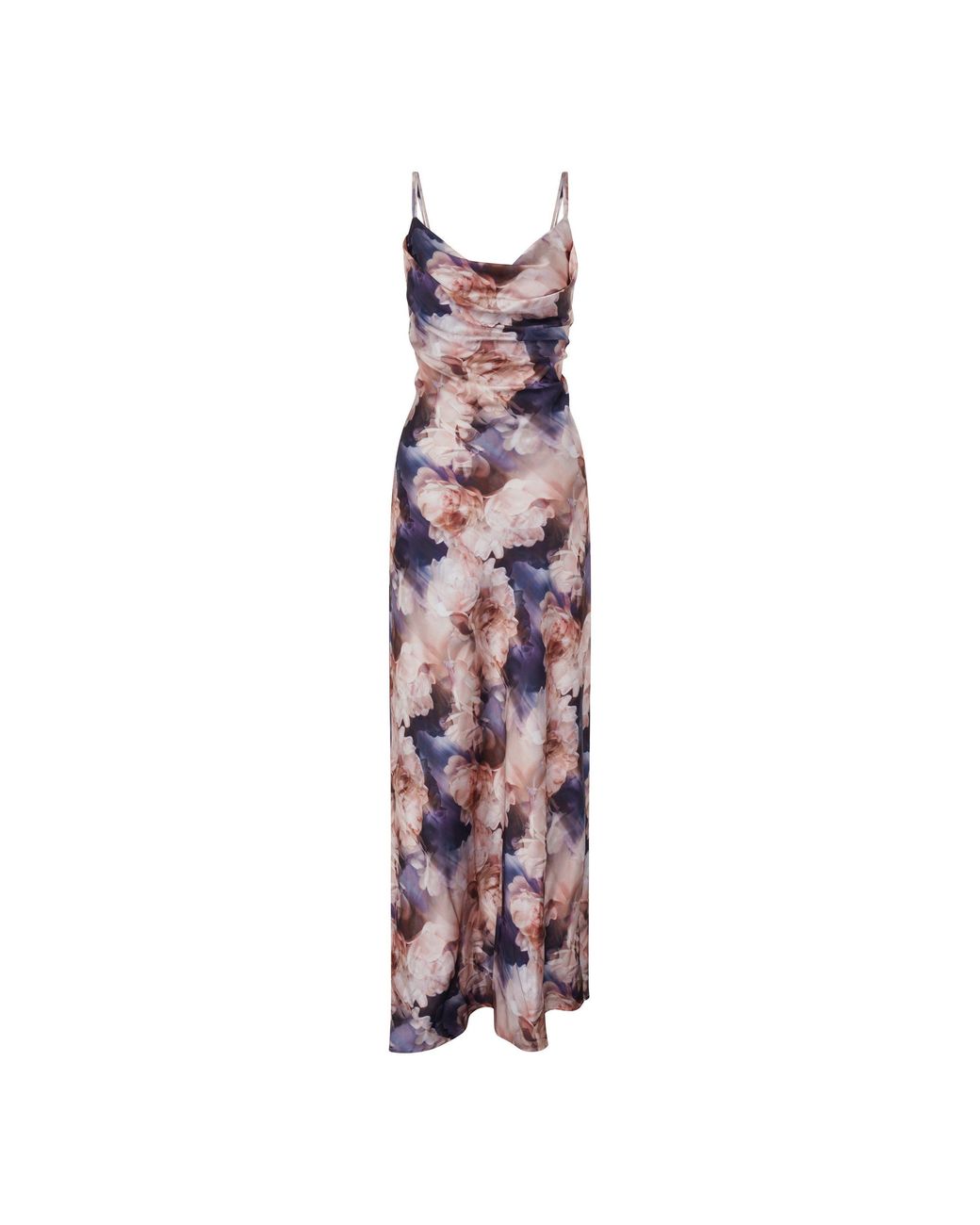 Gina Bacconi Pink Sudie Floral Satin Maxi Dress