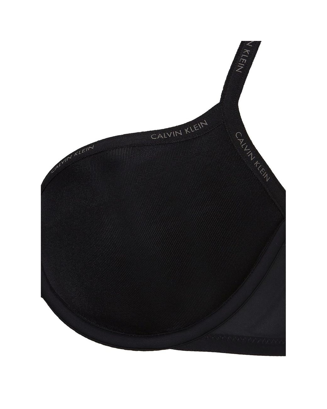 Calvin Klein Black Sheer Marq Demi Lightly Lined Bra
