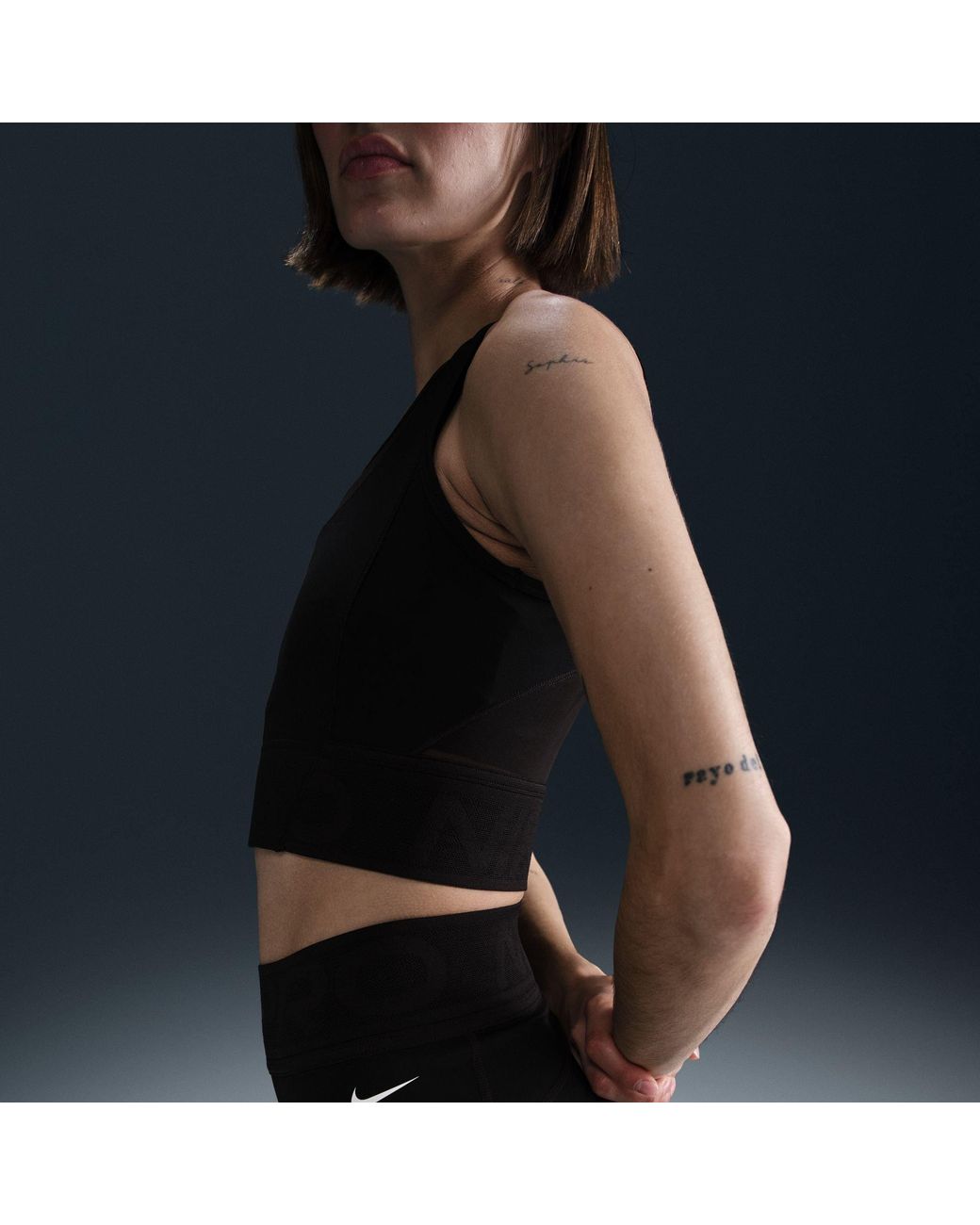 Nike Black W Np Df Crop Ta