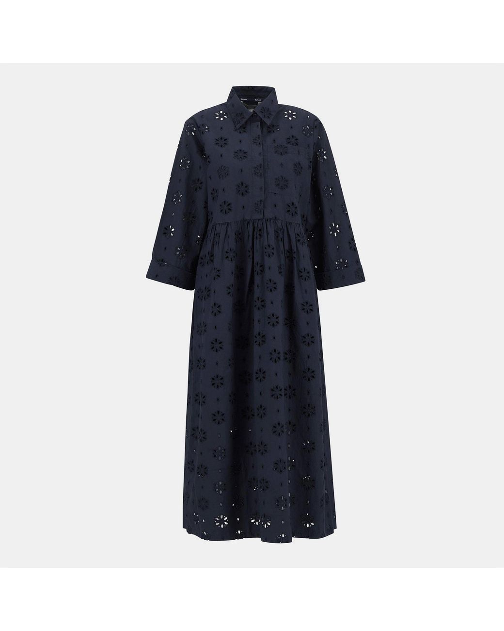 Barbour Blue Melissa Broderie Anglaise Midi Dress