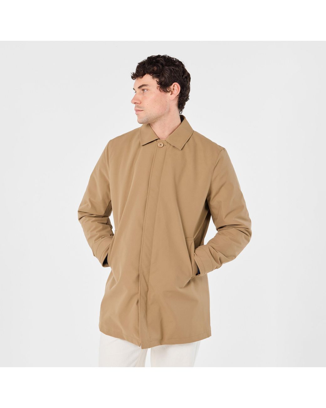 Aquascutum Natural Aquact Mid-Length Weatherproof Trench Coat for men