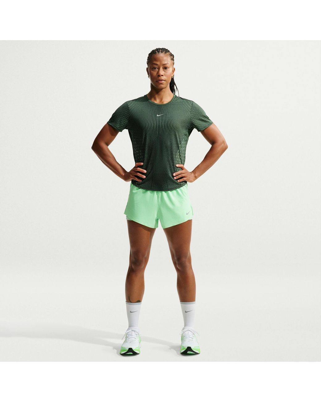 Nike Green Swift Aero-Fit Short-Sleeve Running Top