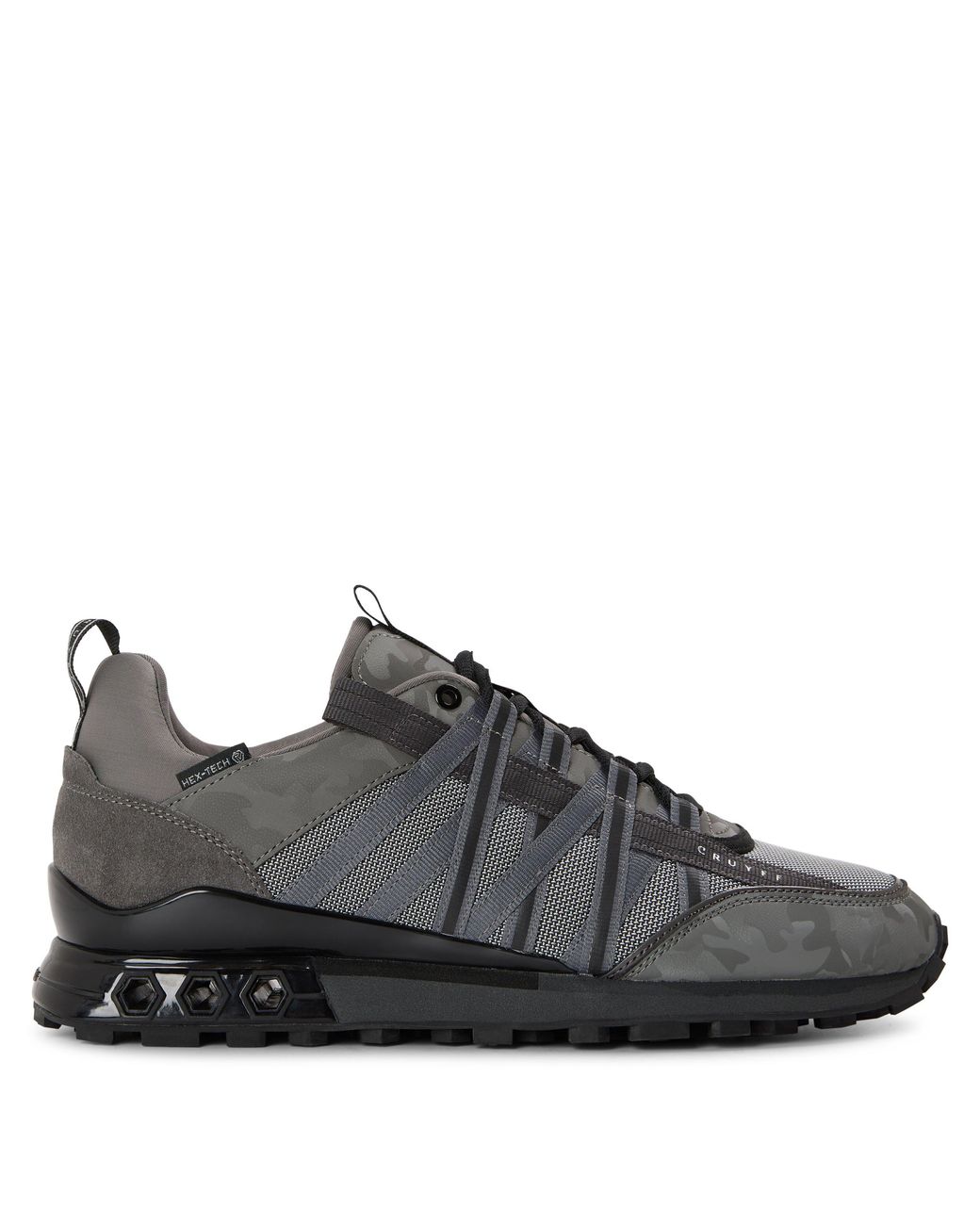 Cruyff Gray Fearia Hex Tech Low-Top Trainers for men