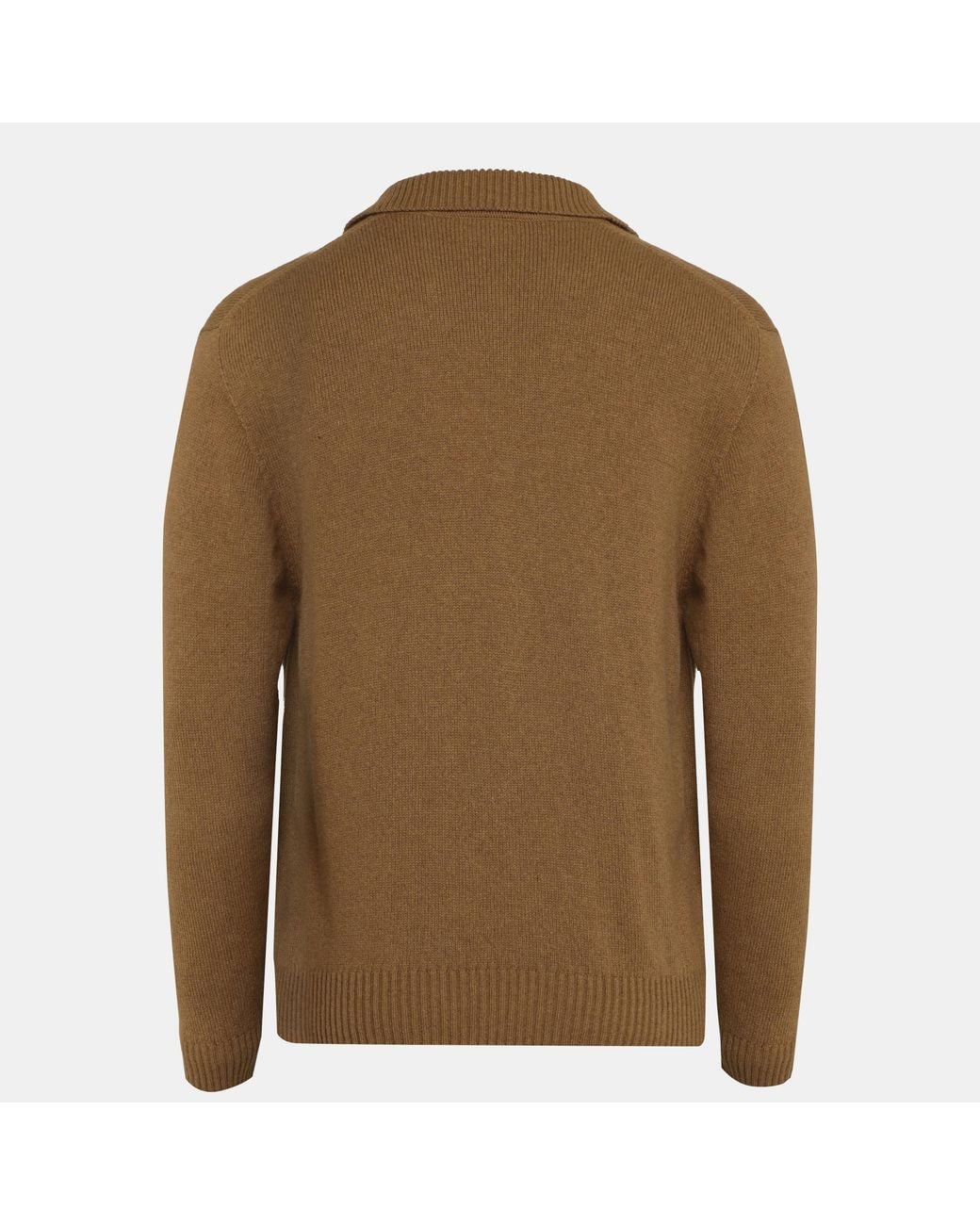 Lacoste Brown Crocodile Logo Collared Neck Long Sleeve Sweater