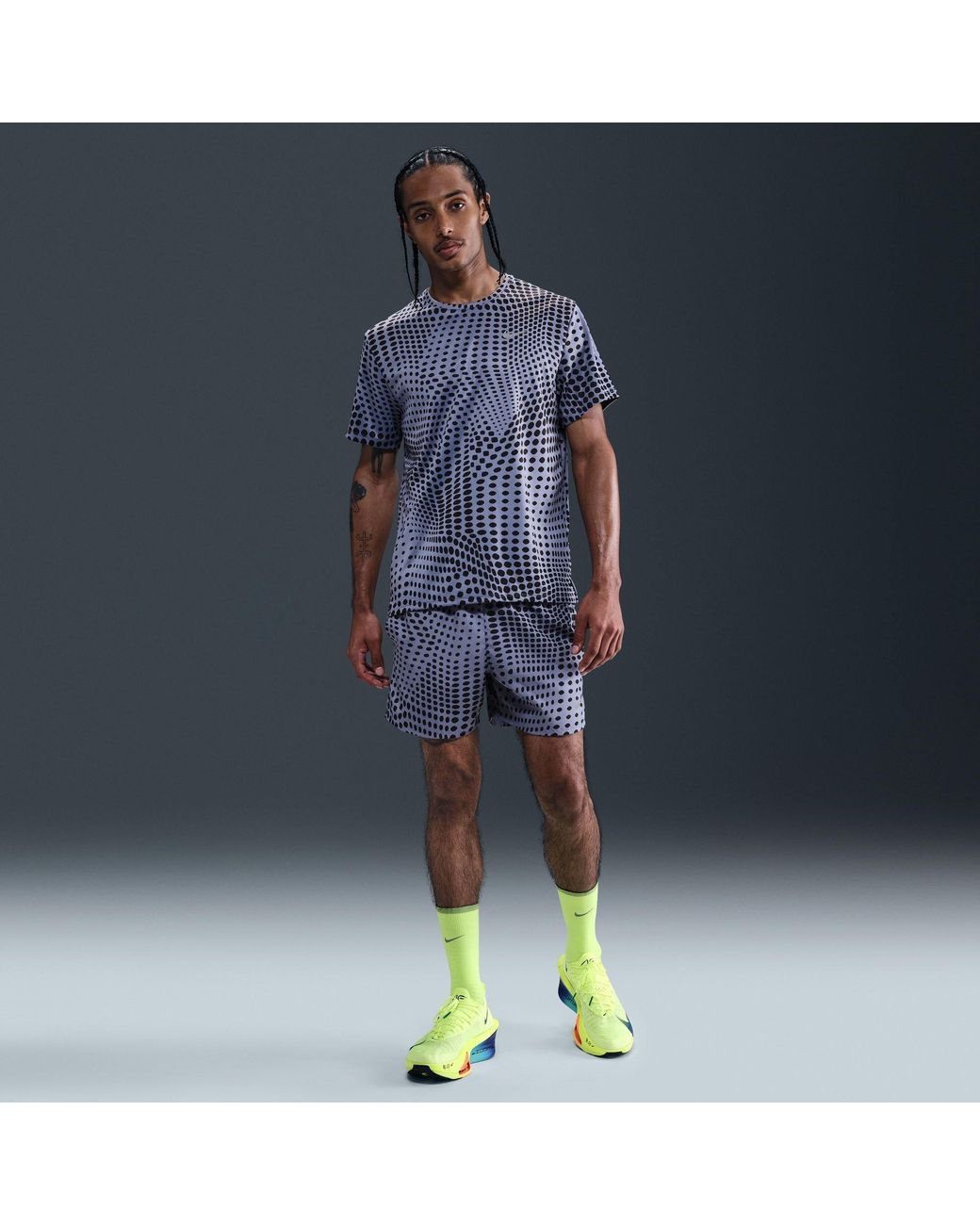 Nike Blue Short Sleeve Performance Running Top for men