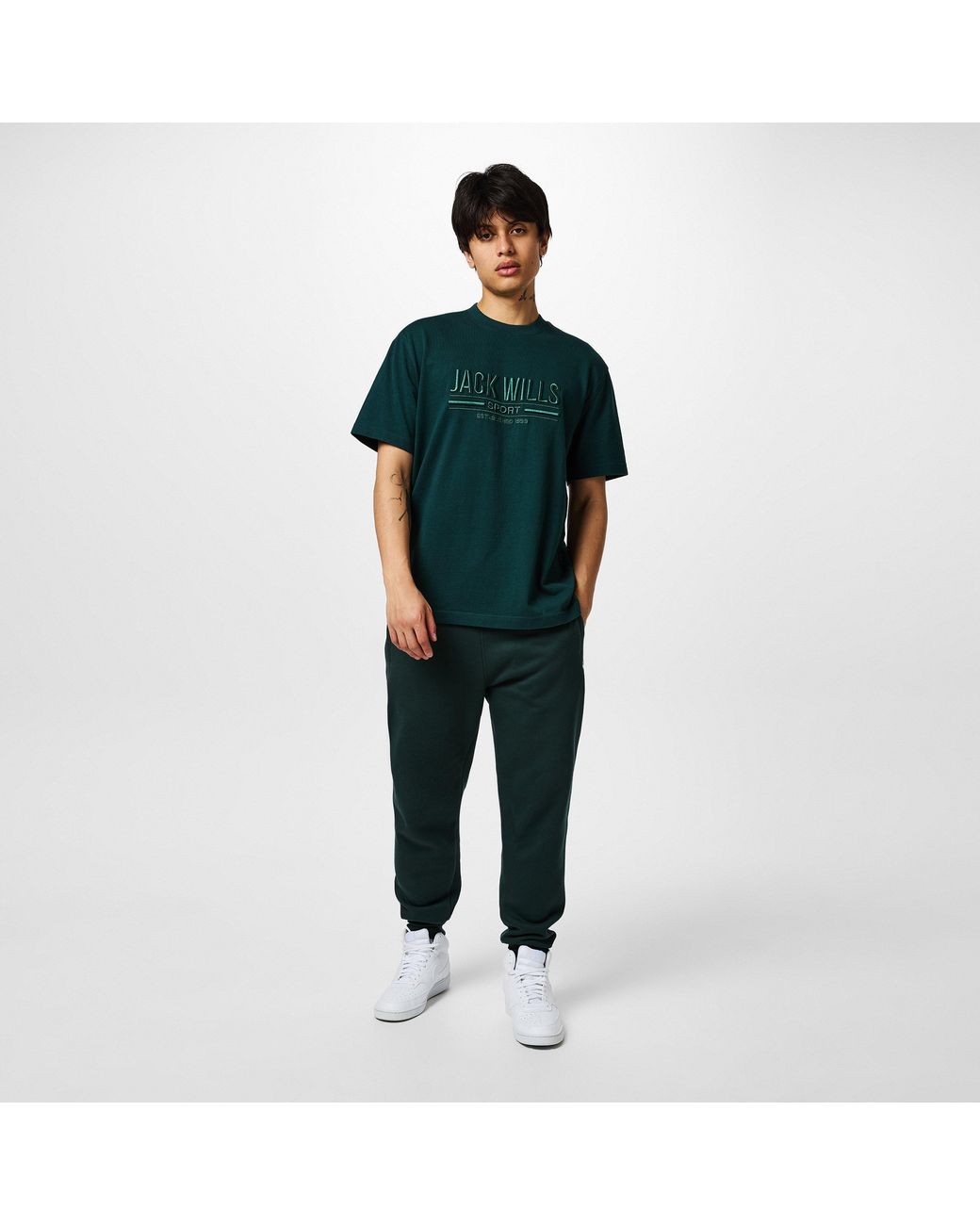 Jack Wills Green Jw Logo Regular Fit T-Shirt for men