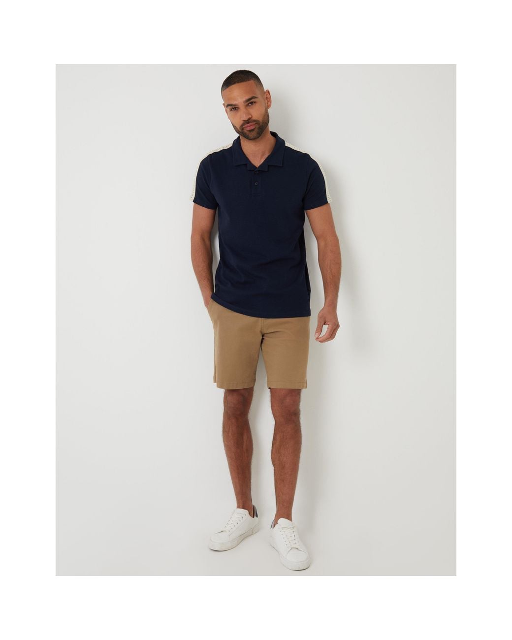 Threadbare Blue Kirkby Short-Sleeve Polo Shirt for men