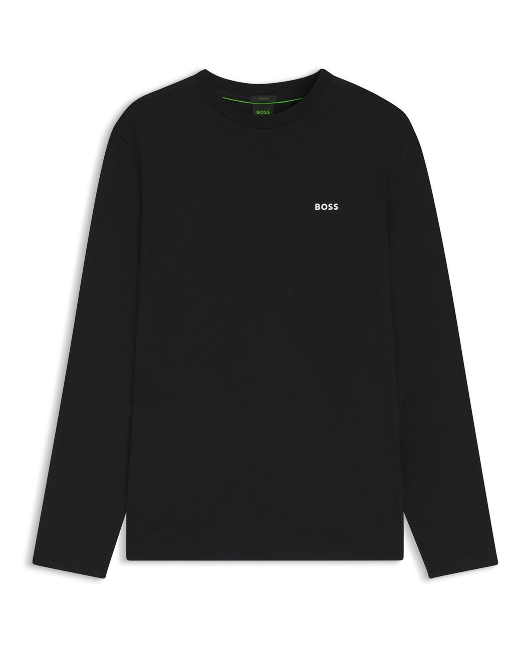 Boss Black Long Sleeve T-Shirt With Iconic Logo Detail for men