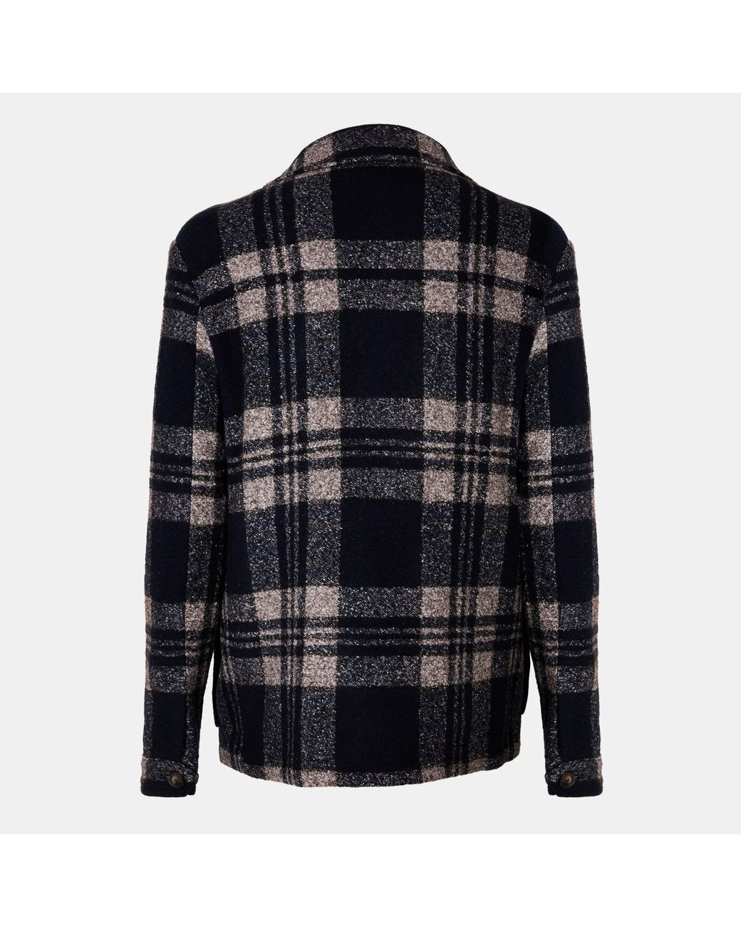 Pal Zileri Black Check Tailored Fit Overshirt for men