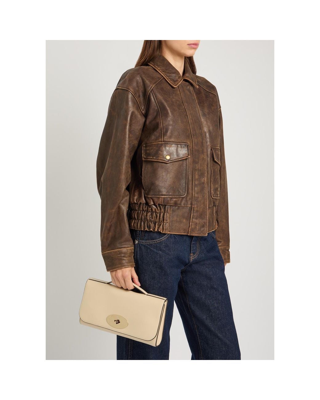Mulberry Natural Lily Vesta Nappa Clutch