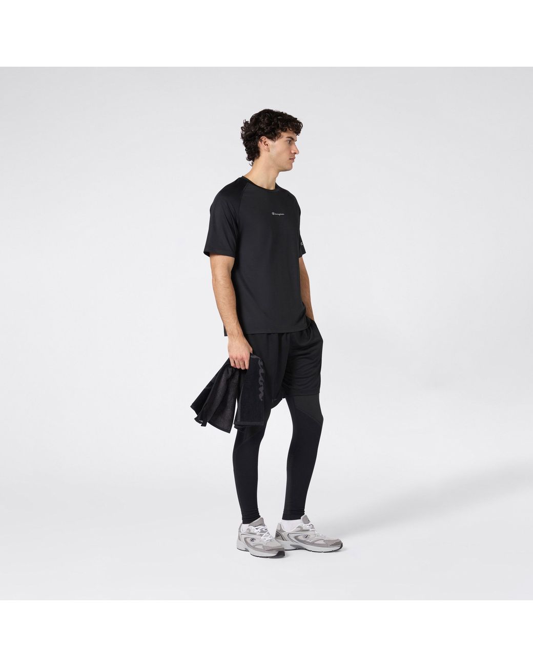 Champion Black Short Sleeve Performance Gym Top for men