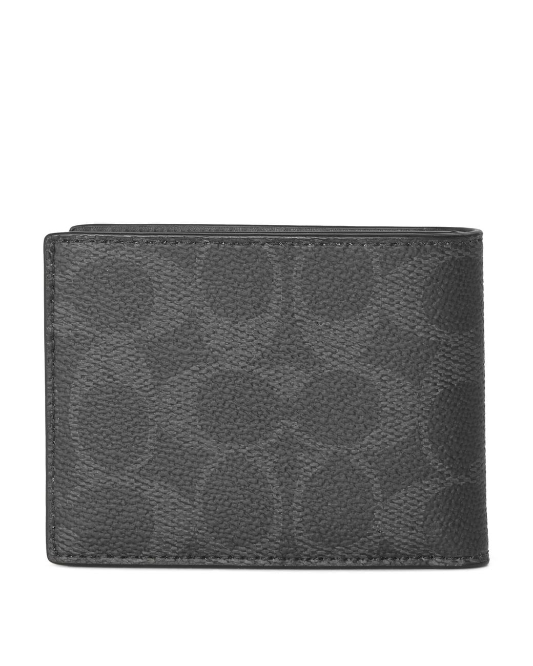 COACH Gray Signature Slim Billfold Wallet