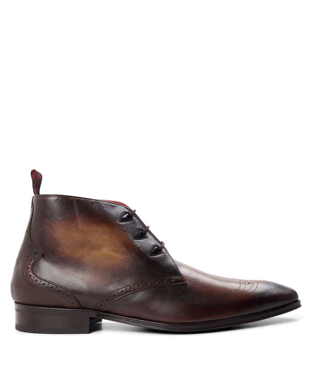 Jeffery West Brown Scarface Leather Chukka Boots for men