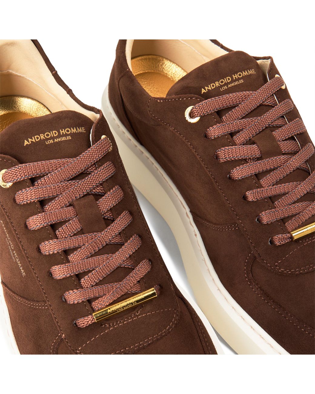 Android Homme Brown Manhattan Suede Low-Top Trainers for men