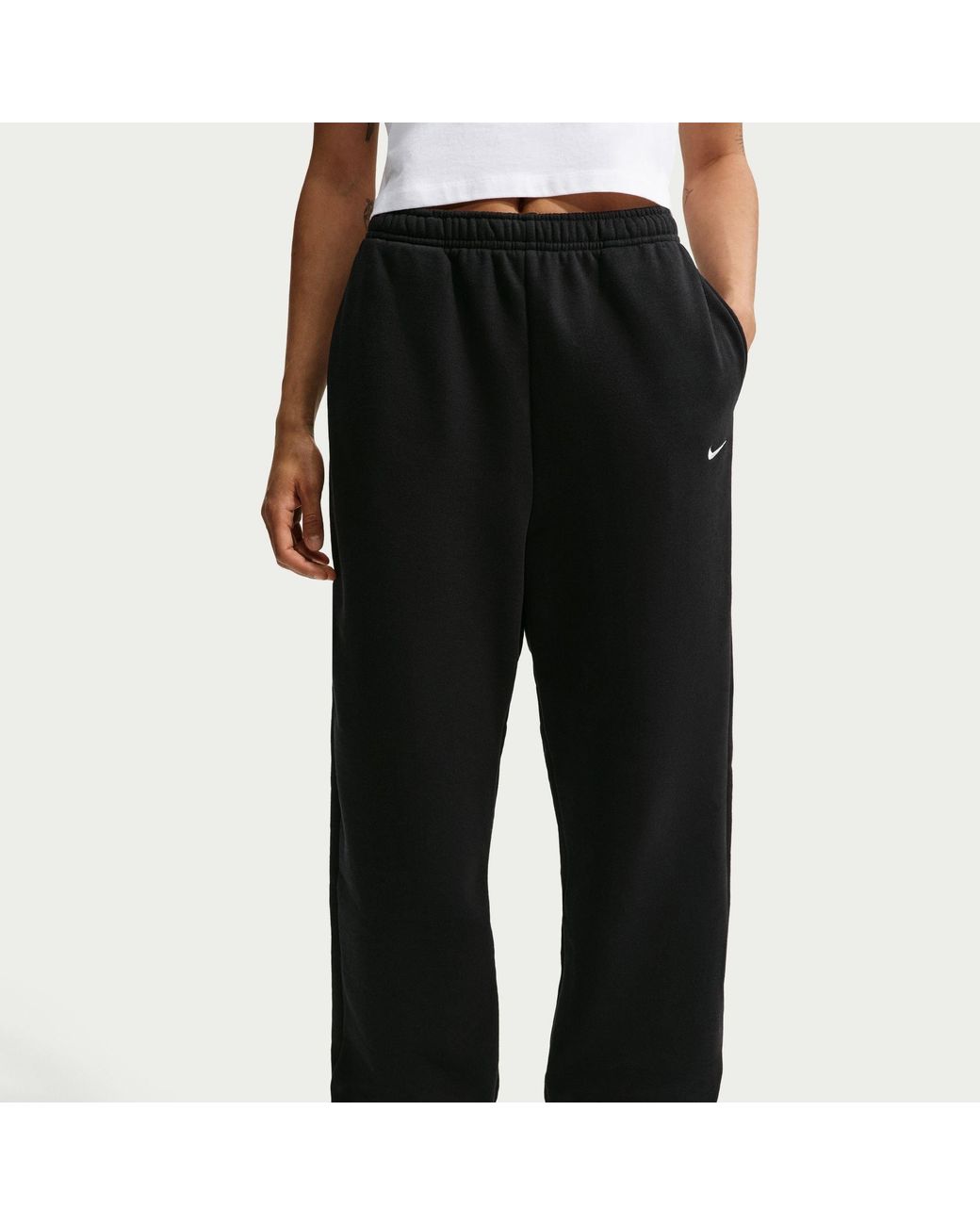 Nike Black Sportswear Phoenix Fleece High-Waisted Oversized Tracksuit Bottoms