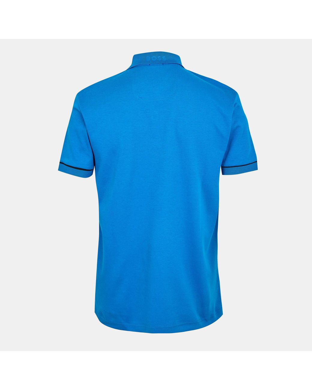 Boss Blue Paule Cotton Short Sleeve Slim Fit Polo Shirt for men