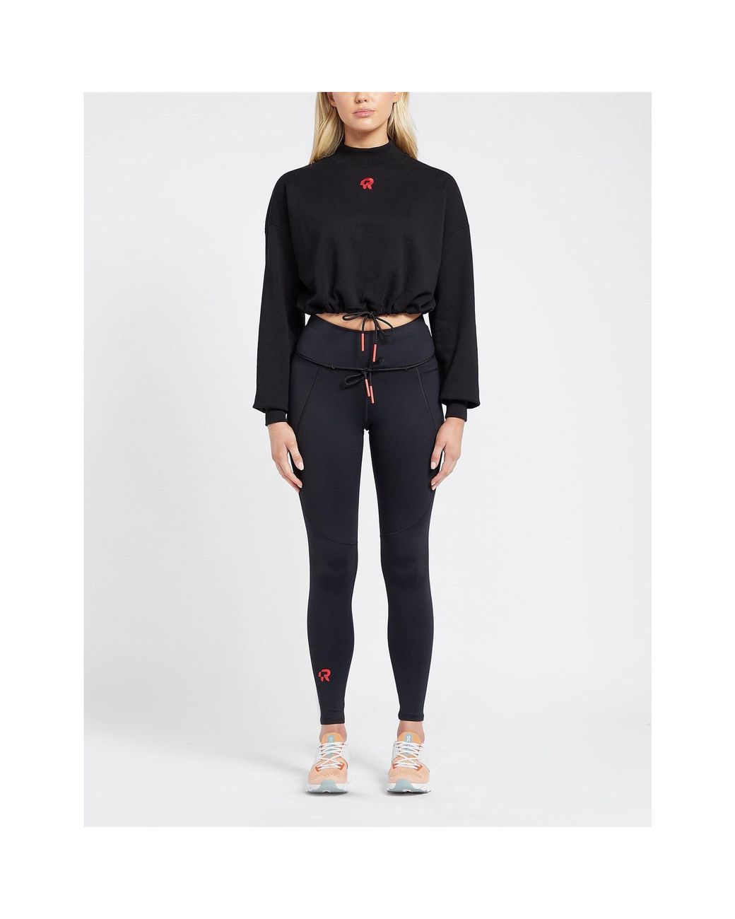 Red Run Black Inky Cropped Cotton Regular-Fit T-Shirt