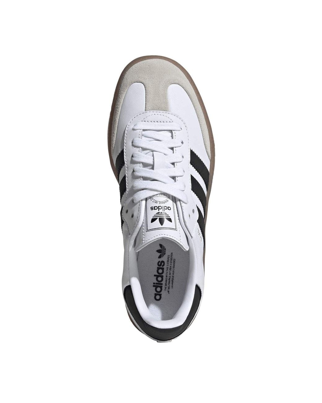 Adidas Originals White Sambae Leather Low-Top Trainers