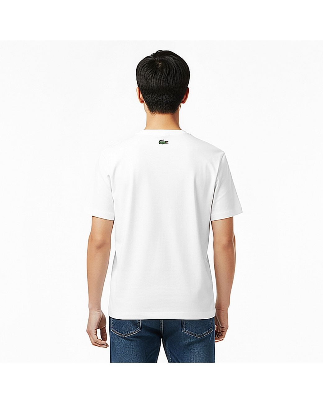 Lacoste White Large Croc Regular Fit T-Shirt for men