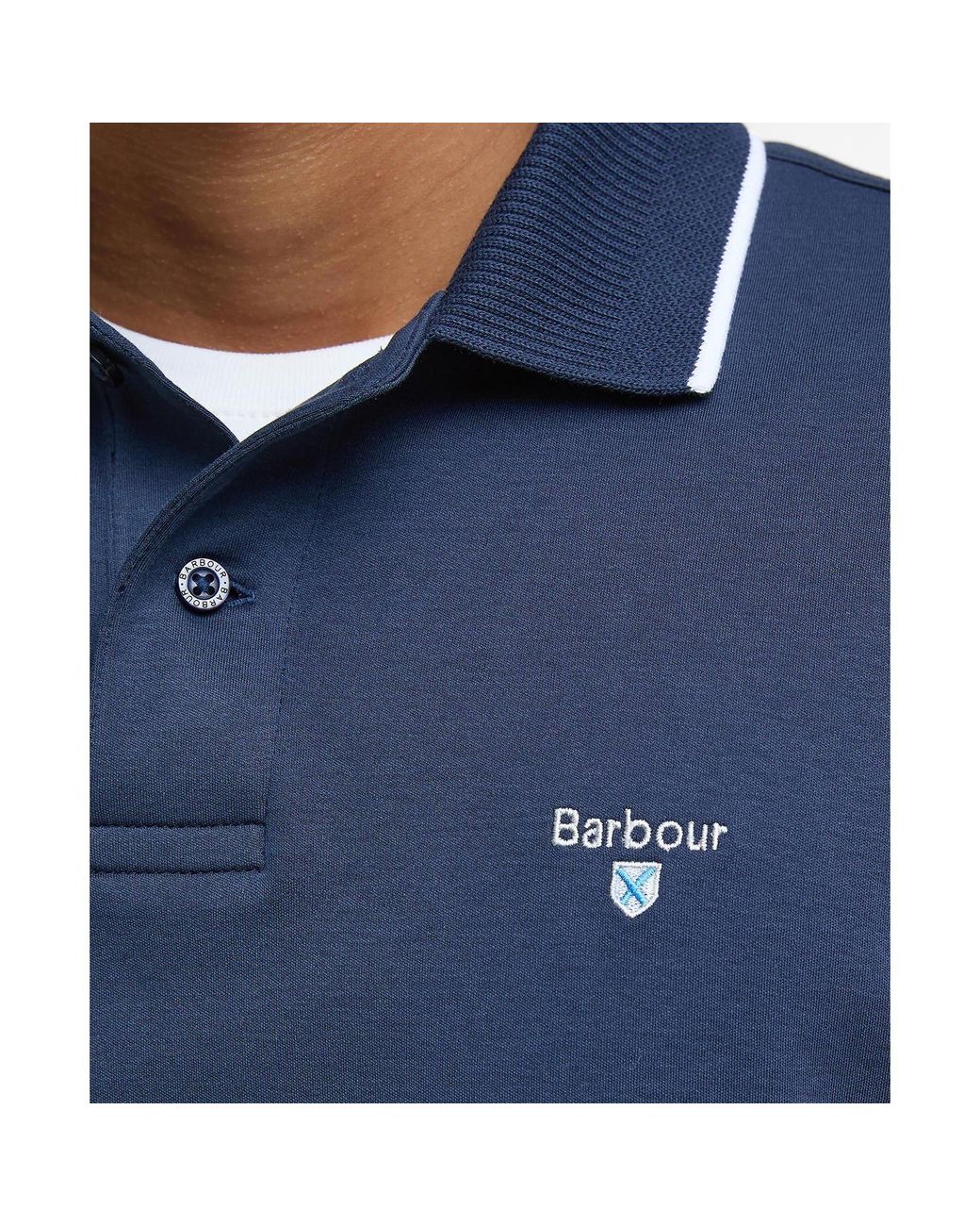 Barbour Blue Hackney Tailored Short-Sleeved Polo Shirt for men