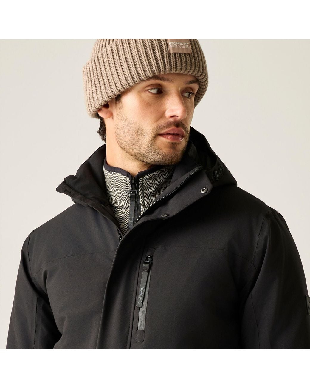 Regatta Black Baylon Waterproof Jacket for men