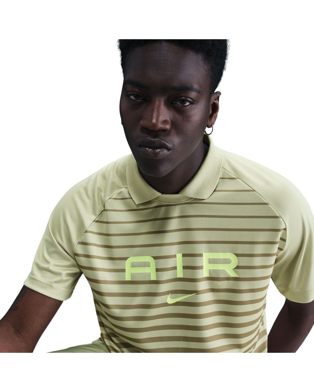 Nike Green Air Striped Short-Sleeve Regular Fit T-Shirt for men