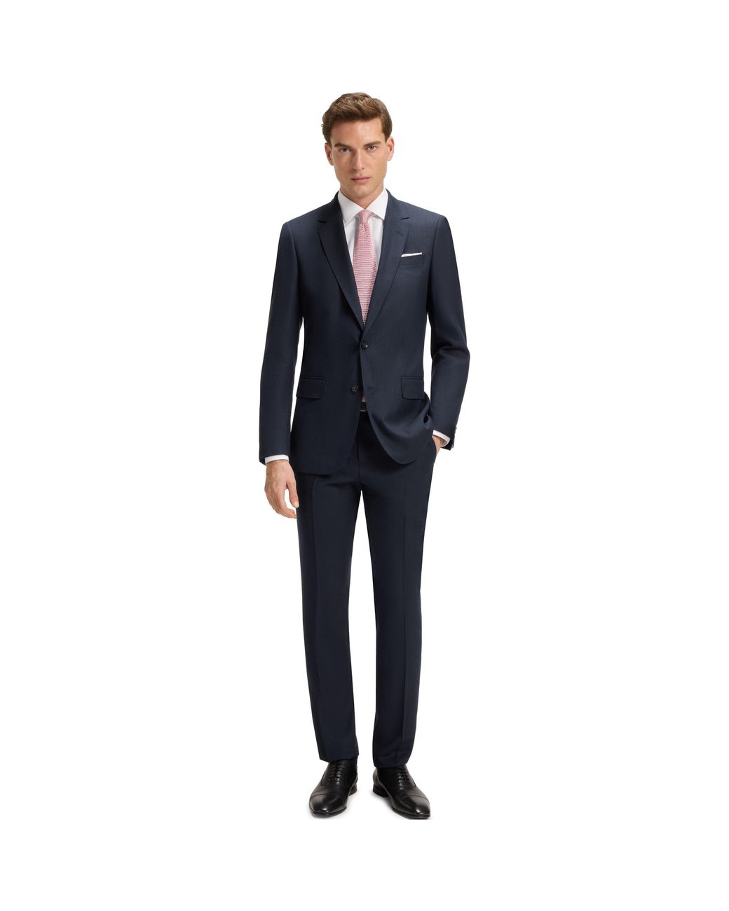 Boss White Cotton Long Sleeve Slim Fit Shirt for men