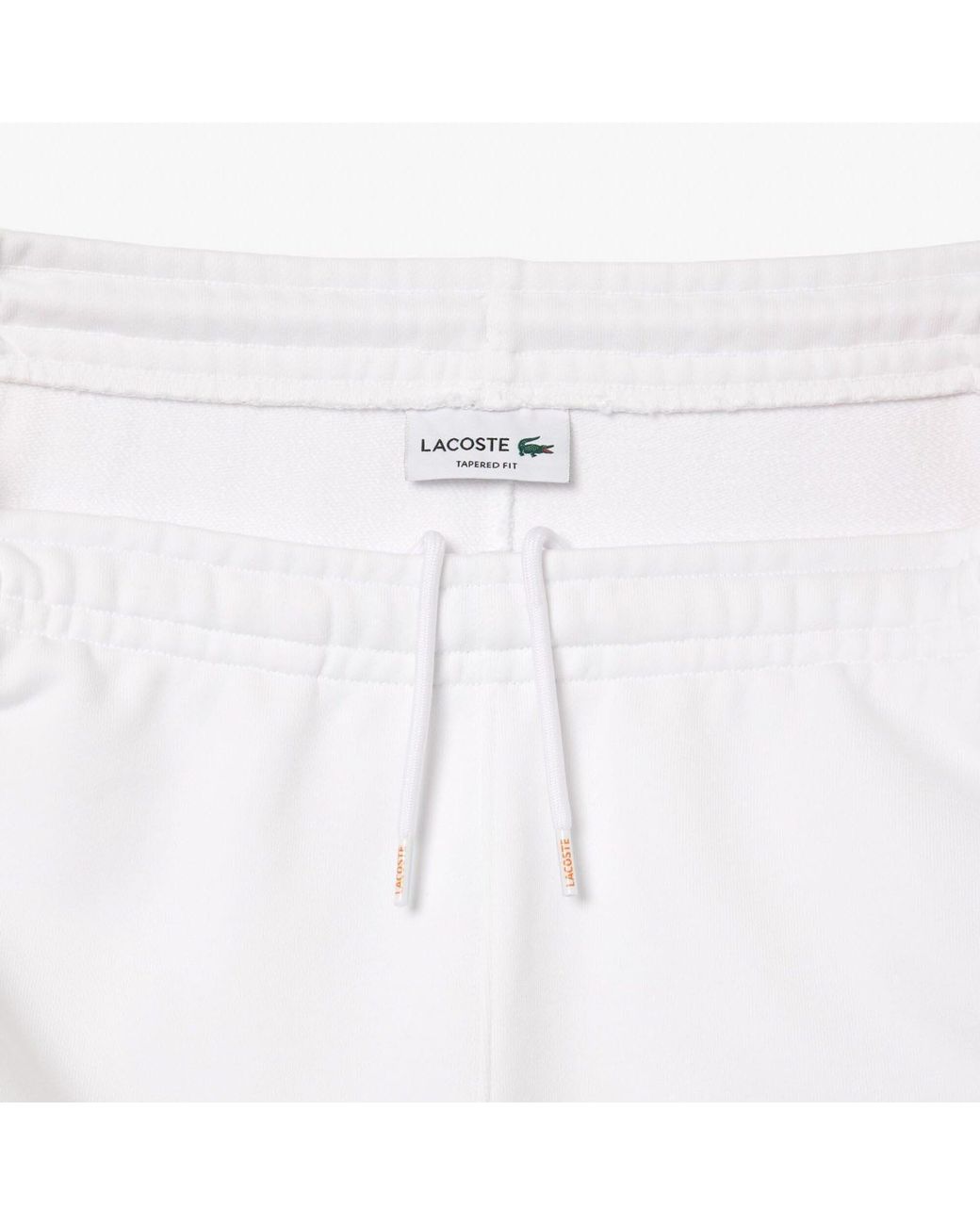 Lacoste White Tapered Leg Sweatpants for men