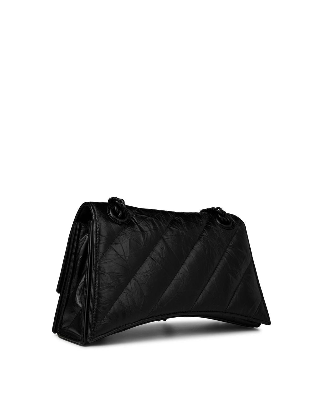 Balenciaga Black Crushed Quilted Chain Shoulder Bag