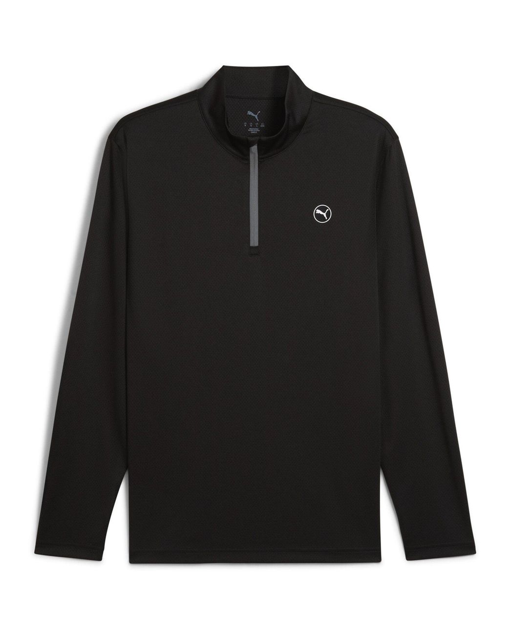 PUMA Black Pure 2.0 Texture 1/4 Zip Jumper for men