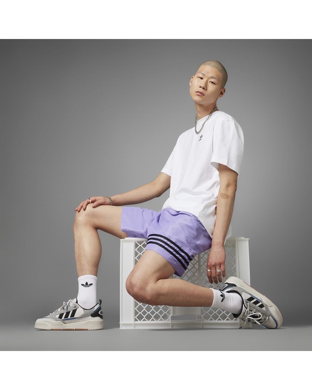 Adidas Originals Purple Performance Gym Shorts for men