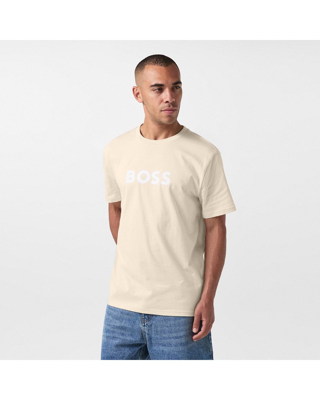 Boss Natural Bodywear Short Sleeve T-Shirt With Logo Print Detail for men