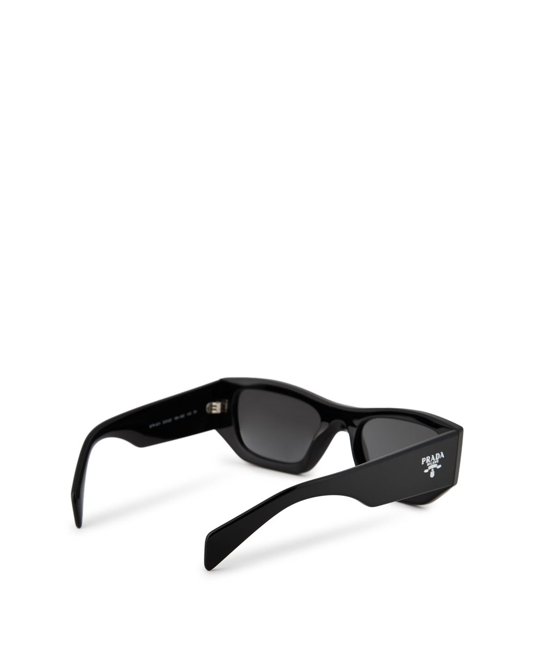 Prada Black Logo Rectangular Sunglasses