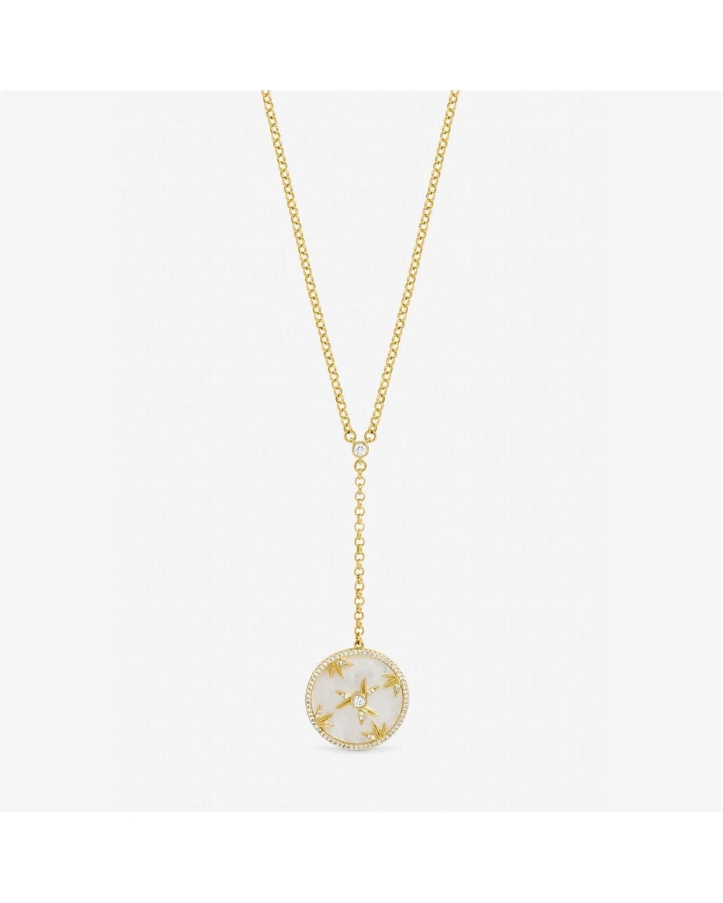 Jon Richard Metallic Plated And Mother Of Pearl Fan Pendant
